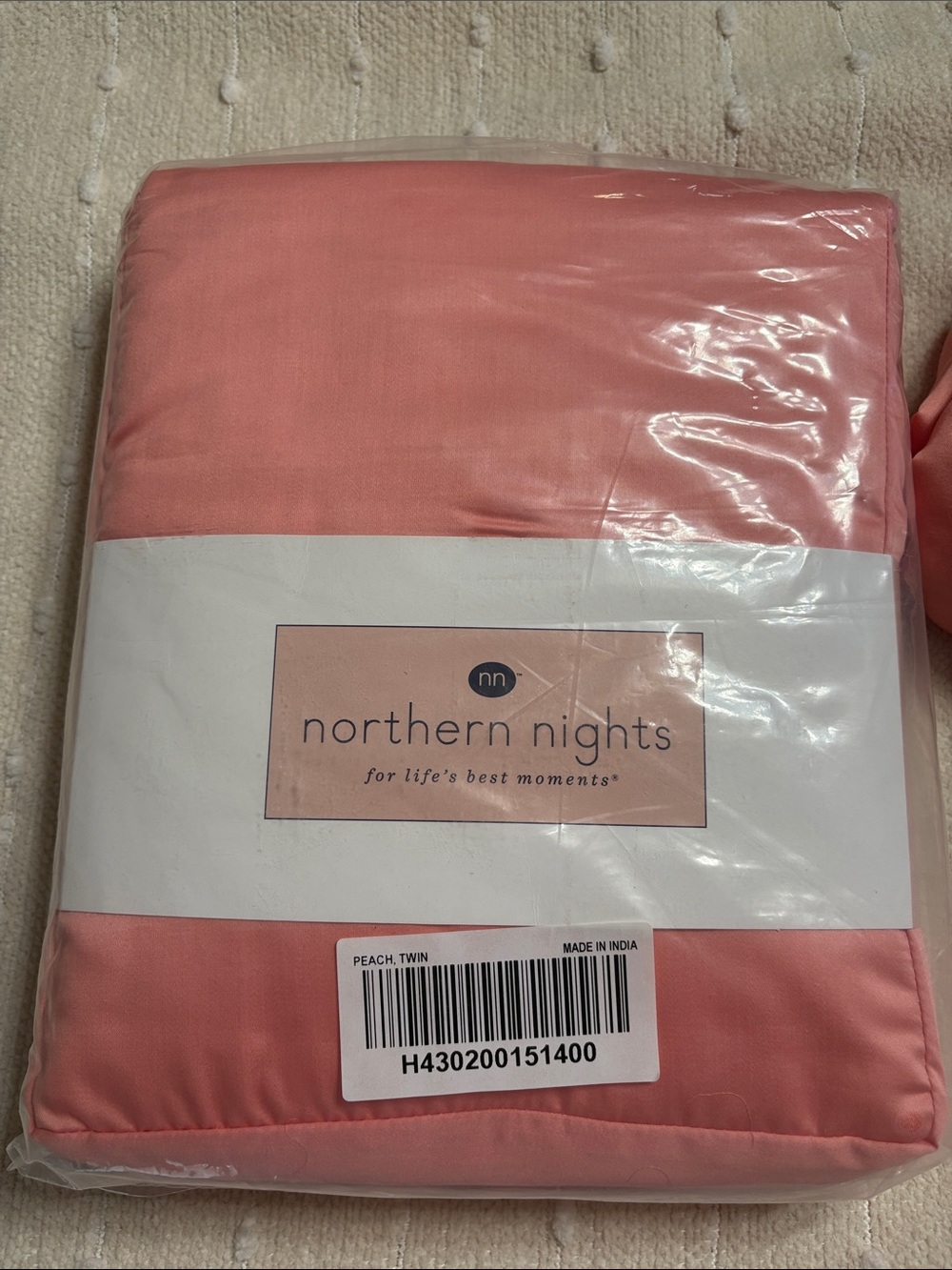 Peach Twin Sheet Set, very luxurious 500 thread count Soft Coral Tone.